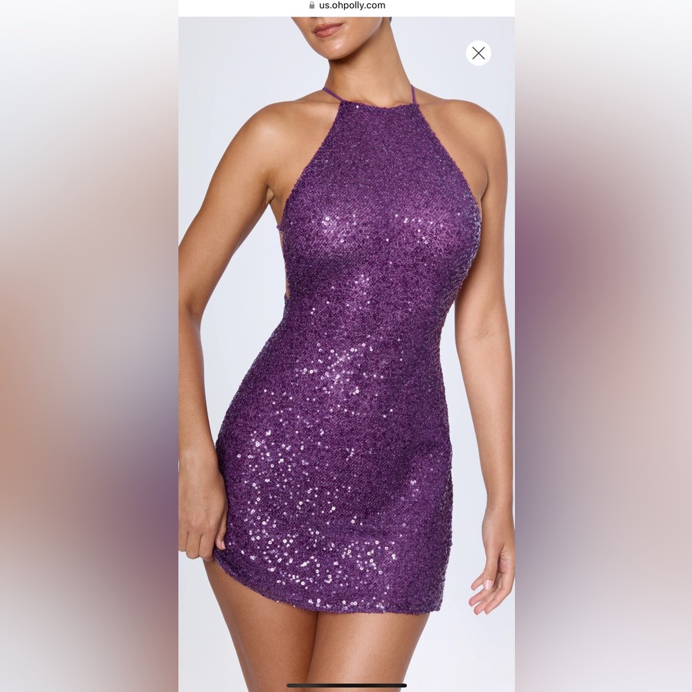 Oh Polly Farren embellished mini dress Purple